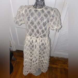 Lush Blush Textured Overlay Dress Sz Small